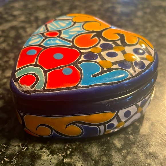 Talavera Heart Trinket Box - Picture 2 of 5